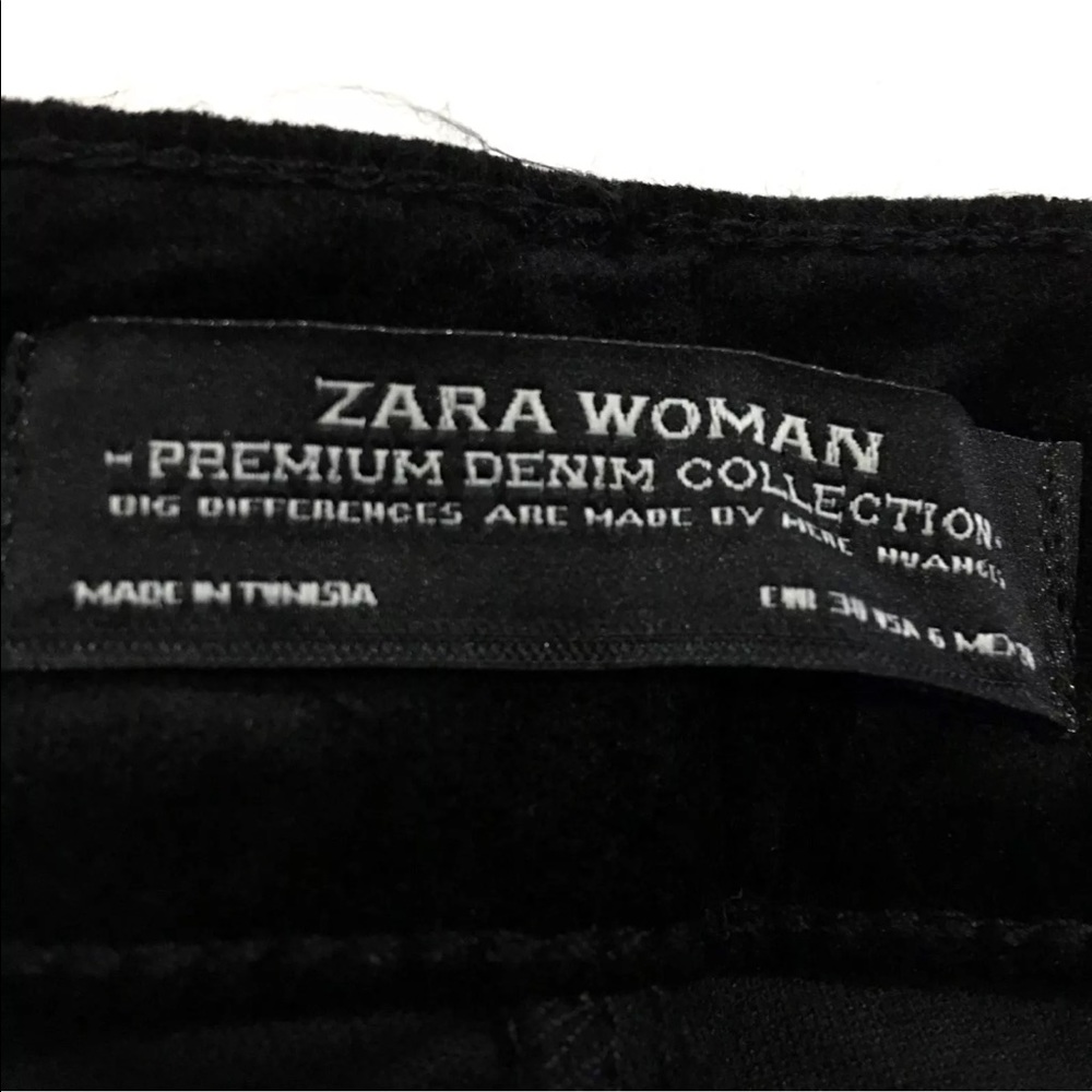 Zara 70s Tribute Velvet Suede High Rise Crop Flare - Picture 5 of 7